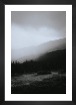 Gallery wall with picture frame in black in size 21x30 with print "Foggy hills"