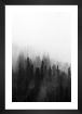 Gallery wall with picture frame in black in size 21x30 with print "Foggy wooden tops"