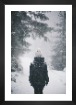 Gallery wall with picture frame in black in size 21x30 with print "Person in the snow"