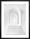 Gallery wall with picture frame in black in size 30x40 with print "White stairs with arches"
