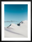Gallery wall with picture frame in black in size 30x40 with print "Snowy mountain peaks"