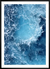 Gallery wall with picture frame in black in size 50x70 with print "Sea from above"