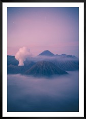 Gallery wall with picture frame in black in size 50x70 with print "Mountains above the clouds"