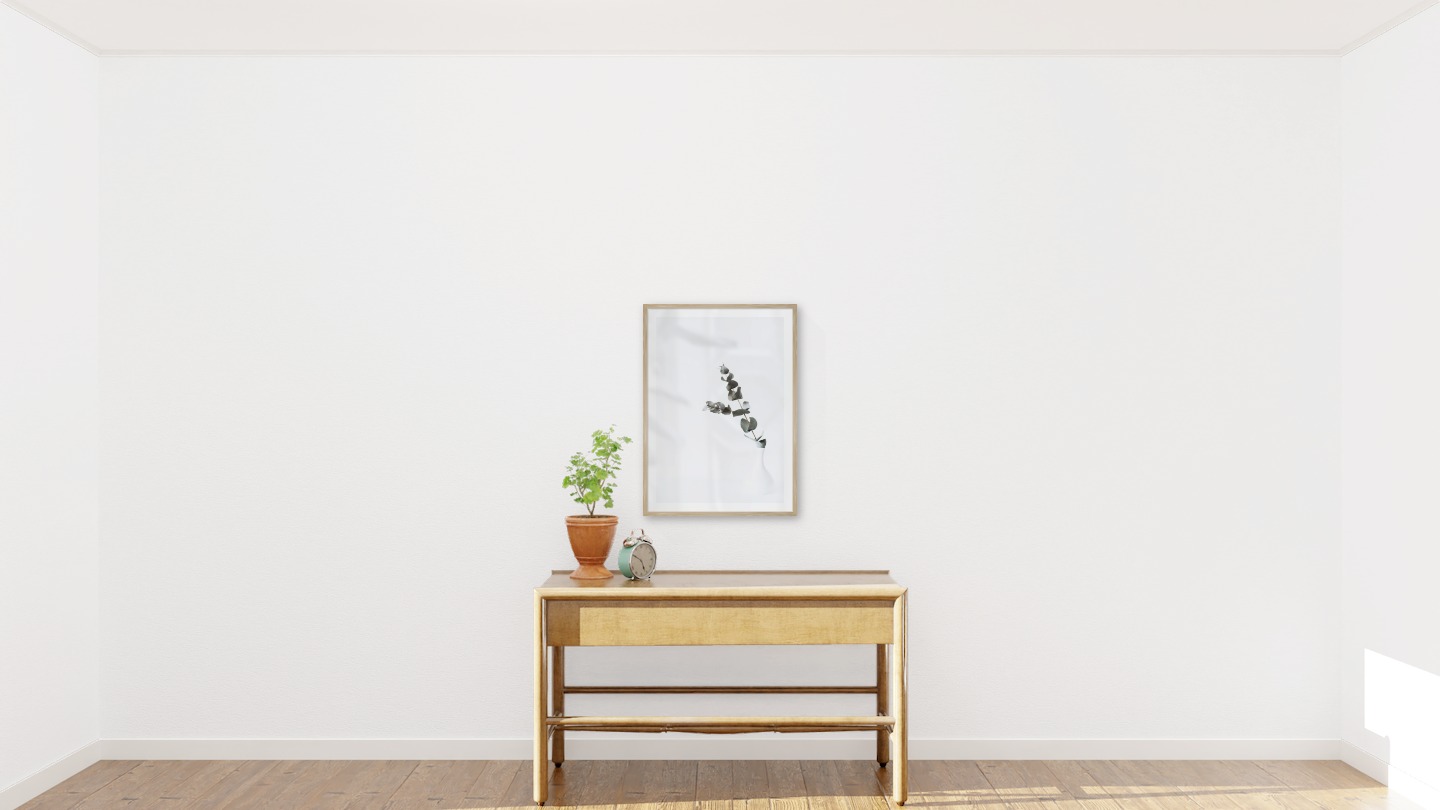 Gallery wall with picture frame in wood in size 50x70 with print "Branch in vase"