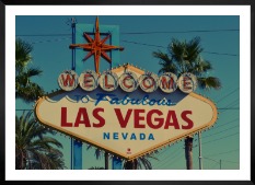 Gallery wall with picture frame in black in size 50x70 with print "Las Vegas sign"